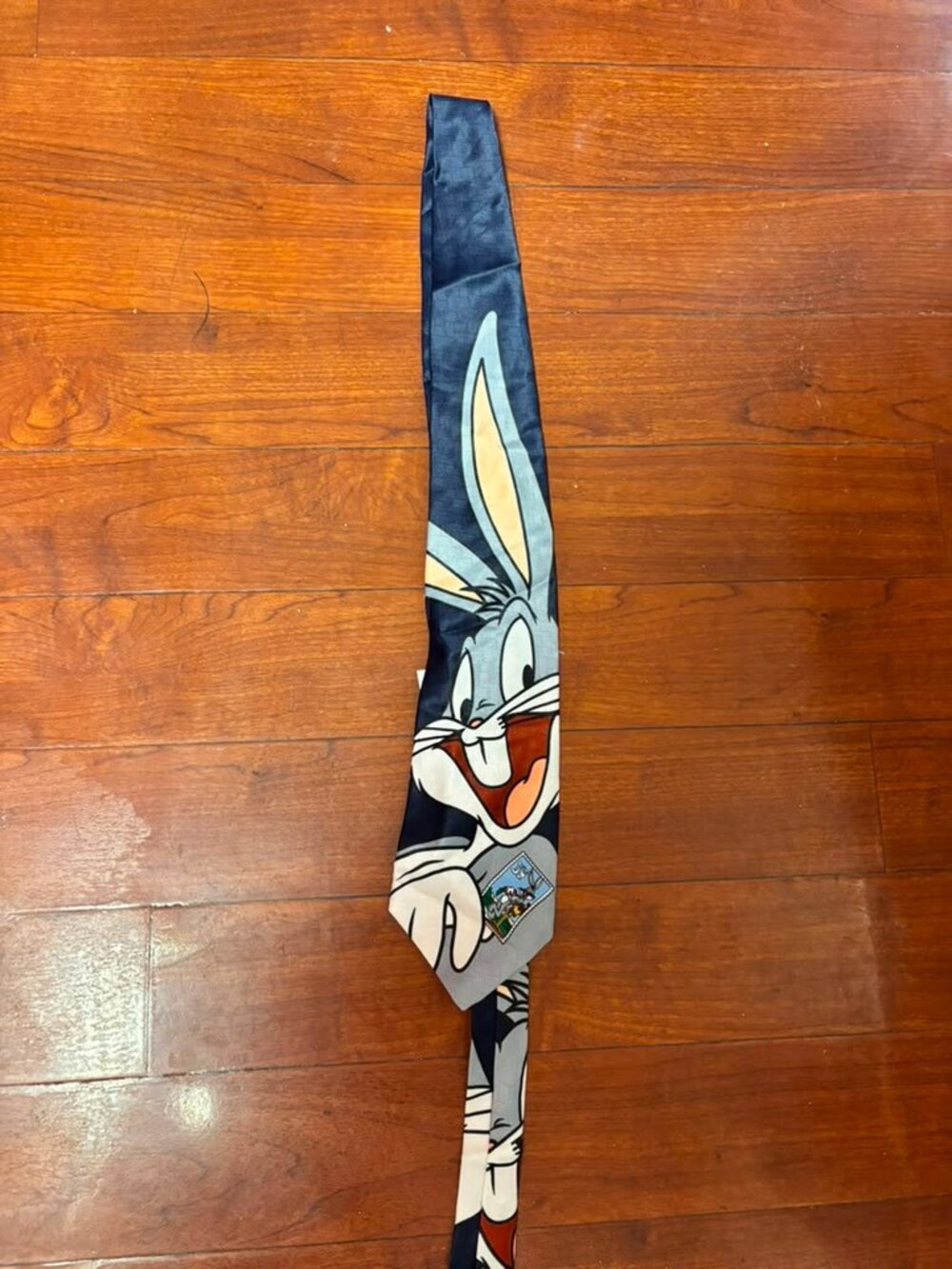 Looney Tunes Bugs Bunny Silk Blend Novelty Necktie Blue 90s Warner Bros